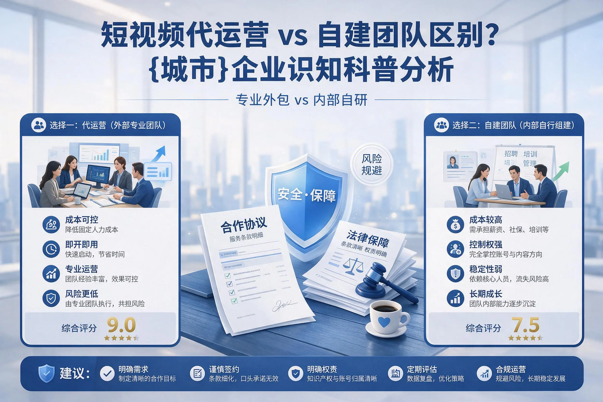 短视频代运营与自建团队区别?丽水企业认知科普分析