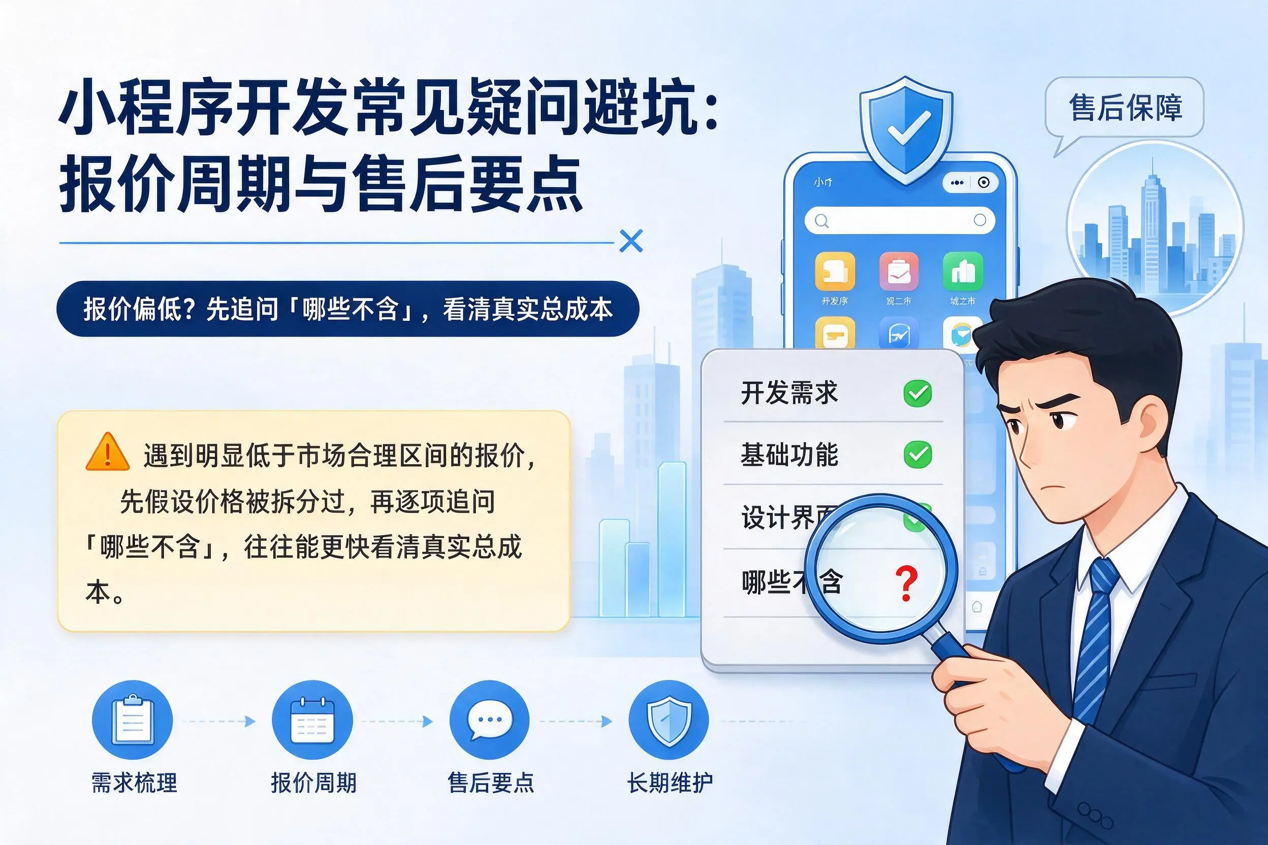 丽水小程序开发常见疑问避坑：报价周期与售后要点